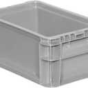 Buckhorn SW120705F101000 Plastic Straight Wall Storage Container Tote, (12-Inch x 7-Inch x 5-Inch), Light Gray