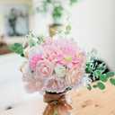 Artificial Peonies Flowers, Pink Cake Flowers Fake Silk Roses with Stems Faux Tulip Wedding Bridal Bouquets for Table Centerpieces Floral Arrangement Arch Home Decoration