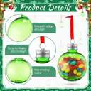 Soulchen 20 Pcs Christmas Green Drink Balls Ornament 5oz Christmas Fillable Hanging Tree Round Decoration Beverage Drinking Bottles for Handmade DIY Holiday Xmas Birthday Wedding Party Supplies