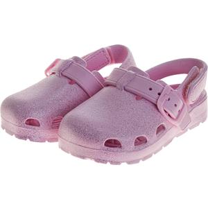 Josmo Kids Soft Glitter Clogs Girls Slides Slippers Indoor Outdoor Summer Beach Pool Sandals (Size 5-10 Toddler)