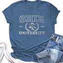 Women Embroidered Shiz University Shirt Shiz Uni Tshirt Changed for Good Musical Movie Tee Witch Princess Tee Tops Size XL