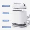 ELPHECO Bathroom Trash Can, 2.5 Gallon Motion Sensor Waterproof Trash Bin with Butterfly lid, Bathroom Decor Waste Basket Garbage Bin for Bedroom Kitchen and Office use, White with Grey Button