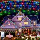 670 LED Christmas Lights Outdoor, 66ft Multicolor String Lights Indoor with 148 Drops 12 Modes, Dimmable Curtain Window Lights, Waterproof Twinkle Fairy Lights with Timer for Christmas Decorations