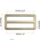 PATIKIL Flat Metal Slide Buckle, Tri-glide Sliders Webbing Strap Belt Adjuster for Leathercraft DIY (38mm, Bronze)