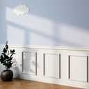 JBER Peel and Stick Wall Molding Kit, 6 Pre-Cut Wainscoting Panels, White, 32 x 24 in