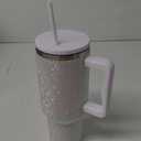 novelinks 40 oz Tumbler with Handle and Straw, Diamond Studded Tumbler Rhinestone Cup Insulated Stainless Steel Tumbler Bling Cups for Large Water Capacity Leak-Proof Water Bottle for Gift (Diamond)