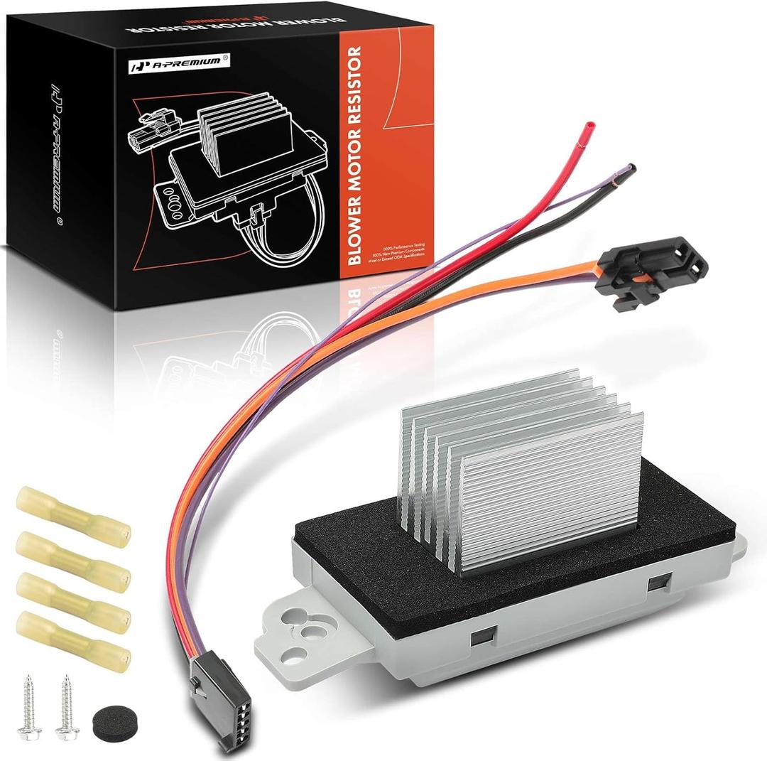 A-Premium HVAC Blower Motor Resistor Kit with Harness Compatible with Chevrolet, GMC, Buick, Cadillac & Olds Vehicles - Silverado, Sierra, Escalade, Tahoe, Yukon, Suburban - Replace# 89018778