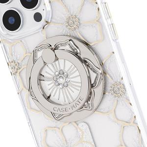Case-Mate Magnetic Phone Grip & Ring Stand - Collapsible and Removable MagSafe Accessories for iPhone 17 Pro Max /16 Pro Max/15 Pro Max/14 Pro Max/13/12/Pixel 10 Pro Fold- Floral Gems
