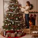 Geosar 48 Pieces Copper Christmas Tree Picks Glitter Berry Stems Artificial Small Picks, Pine Branches & Holly Berries Bulk Christmas Sprigs for DIY Xmas Wreath Crafts Gifts, Holiday Xmas Home Decor