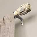 White Farmhouse Curtain Rod 72 to 144": Adjustable Heavy Duty Curtain Rod for Windows 68 to 140", Boho Decorative Window Treatment Rod with Woven Rope Finials