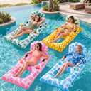 Hungdao Inflatable Pool Float Lounger for Adults Chair Floaties with Drink Holder Mount Backrest Foot Rest Cooler Lake Swim Water Floating for Beach Party, 4 Styles