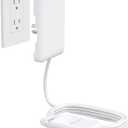 Outlet Cover Extension Cord Long 10ft, 3 Outlets Indoor Flat Extension Cord & Ultra-Thin Flat Wall Plug, 900J Surge Protector, 13A/1625W, ETL Listed, Behind Bed Couch Dresser Furniture, White