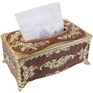 Geesatis Tissue Box Cover, Rectangle Tissue Box Holder, Rectangular Napkin Facial Tissues Holder for Bathroom Toilet Bedroom Living Room Table Desk Office Dresser, 1 Pcs Red 9.5''x5.7''x4.9''
