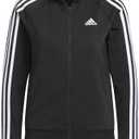 adidas Women's Essentials Warm-Up Slim 3-Stripes Track Jacket (Black) S