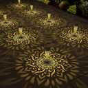 Pack OF 6 Solar Lights Outdoor Garden Decorative Solar Garden Lights with Warm Light Waterproof Solar Pathway Landscape Lights for Path Backyard Walkway Yard Decor, Gardening Gifts for Women (Gold)