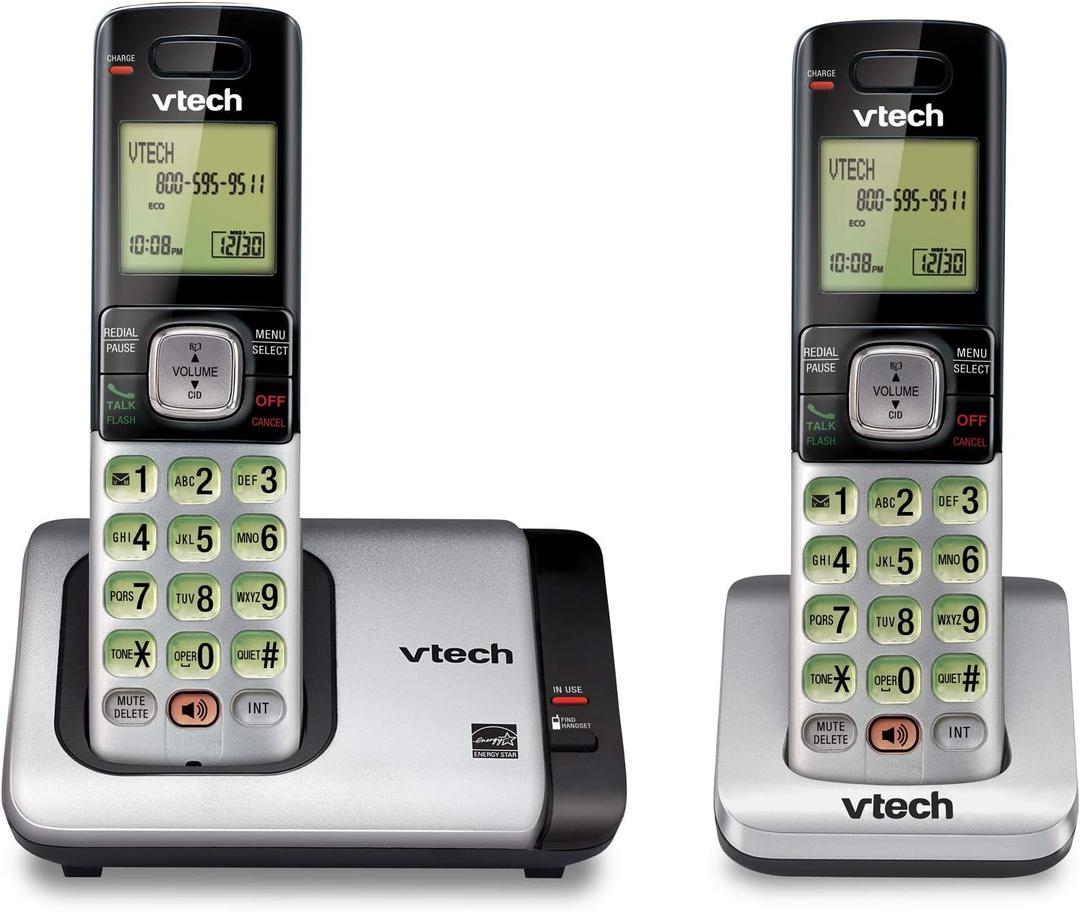 VTech CS67192 2Handset Cordless Phone with Caller ID/Call Waiting, Handset Intercom & Backlit Display/Keypad, Silver