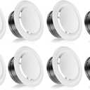 HG Power 6 Inch Soffit Air Vent Cover Adjustable - 8 Pack White ABS Round Ceiling Vent for Living Room, Attic, Bathroom, Kitchen Ventilation - Opening Size 5.66", 6 inch, 8-PackNeck size5.66in