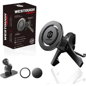MagSafe Car Mount, Magnetic Car Phone Holder for Vent & Dashboard, 360° Rotating Magnetic Phone Mount for Car Compatible with iPhone 16/15/14/13/12 Pro Max & Android, Military Grade