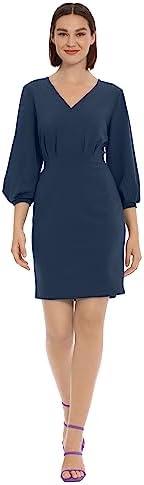 Donna Morgan Women's Long Sleeve V-Neck Dress, Size 2