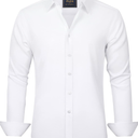 J.VER Men's Dress Shirts Solid Long Sleeve Stretch Wrinkle-Free Formal Shirt Business Casual Button Down Shirts