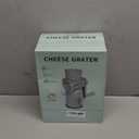 Rotary Cheese Grater with Handle: 5-in-1 Cheese Grater Hand Crank, Strong Suction Base for Fruit Vegetables Nuts with Blade Storage Box (White)