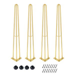 ManyiHome 40Inch Hairpin Table Legs Golden Set of 4 Desk Legs,1300lbs Load Capacity ， Rodsfor Coffee Table, Night Stand Desk Bench，Desk, Bench Desk Dining End Table Chairs