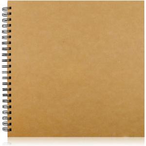 12x12 Inch Hardcover Scrapbook & Photo Album - 100 Pages DIY Kraft Memory Book with Spiral Binding for Weddings, Anniversaries, Family Photos