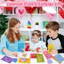 24 Pack Valentines Day Gifts for Kids Classroom Valentines Day Cards with Tic-Tac-Toe Game Keychains Valentines for Kids School Class Exchange Cards Valentines Party Favors Boys Girls Toddlers