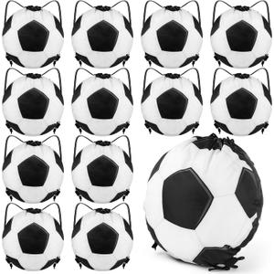 Kacctyen 12 Pcs Soccer Ball Drawstring Bags Soccer Goodie Bags Sports Drawstring Backpack for Sports Party Favors for Girls Boys