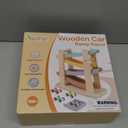 Vanplay Car Ramp Toys for One Year Old Boy Birthday Gifts, Wooden Montessori Toys for 1 2 Year Old, Race Track Truck Toy with 4 Mini Cars, First Christmas Birthday Gifts for Toddlers 1-3-2-4