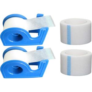 2 Rolls Surgical Medical Tape with Dispenser 2 Each, 1 Inch X 10 Yard Surgical Paper Tapes, Wound First Aid Tape, meedical Tape White, NonSterile
