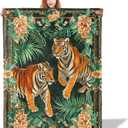 Majestic Tiger Jungle Blanket, Lightweight Soft Fleece Blankets Gifts for Women Girls Boys Adults, Throw for Living Room, Couch, Home, Sofa Decor, 50"x60"