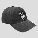 Embroidered Funny Dog Cat Vintage Baseball Cap for Men Women, Adjustable Pet Lover Hat Gifts (Gray)