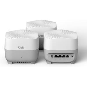 DBIT AX1500 WiFi 6 Mesh Wi-Fi System | 5,600 Sq Ft Coverage & 120 Devices | Dual-Band, Seamless Roaming, Parental Controls | Replaces Wireless Router and Extender | 4 Gigabit Ports Per Unit (3-Pack)