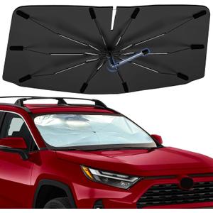 Windshield Sun Shade Umbrella for Toyota RAV4 2019-2026, 360 Rotation Car Sunshade, Highly Reflective Front Window Sun Shield Visor for UV Protection, Keep Car Cool Accessories