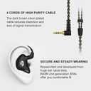 BASN in Ear Monitor Headphones for Musicians, Bsinger 2nd Generation Sound Isolating Earphones with Dual Dynamic Drivers Detachable MMCX Cable (Black)…
