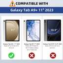 Case for Samsung Galaxy Tab A9 Plus 11" 2023 (SM-X210/X216/X218),360 Degree Rotating PU Leather Folio Protective Case with Auto Sleep/Wake,Card Holder&Shoulder Strap for Woman Man,Black
