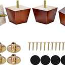 Michanco 2 inch Sofa Legs Square Furniture Feet Screw in Wood Replacement Leg Set of 4 for Ottoman Couch Armchair Recliner