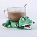 3D Printed Cute T-Rex Coaster Dinosaur Coaster Turtle Caoster with Funny Expression - Dinosaur Cries Why are You Pressing Me? When Cup is Placed - Unique Desk Decoration & Gift Idea