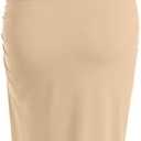 ZAFUL Women's Casual Sleeveless Summer Two Piece Outfits Crop Top and Side Split Draped Ruched Maxi Skirt Set Solid Suiting (L)