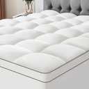Ultra Soft Coral Fleece King Size Mattress Topper, No Compression Plush Thick Pillow Top Mattress Pad with Deep Pocket, Winter Warm Cozy Bed Topper Cover for Back Pain Relief