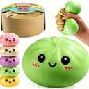 Mystery Dumpling Squeeze Toys Stress Balls Sensory Toy Soft Squeeze Decompression Dough for Adults (Green)