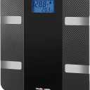 Health o meter Total Body Composition Carbon Fiber Weight Tracking Digital Scale for Body Weight, Bathroom Scale, Body Fat, Hydration Levels, BMI, Muscle Mass, Backlit LCD Display, 400 lbs Capacity