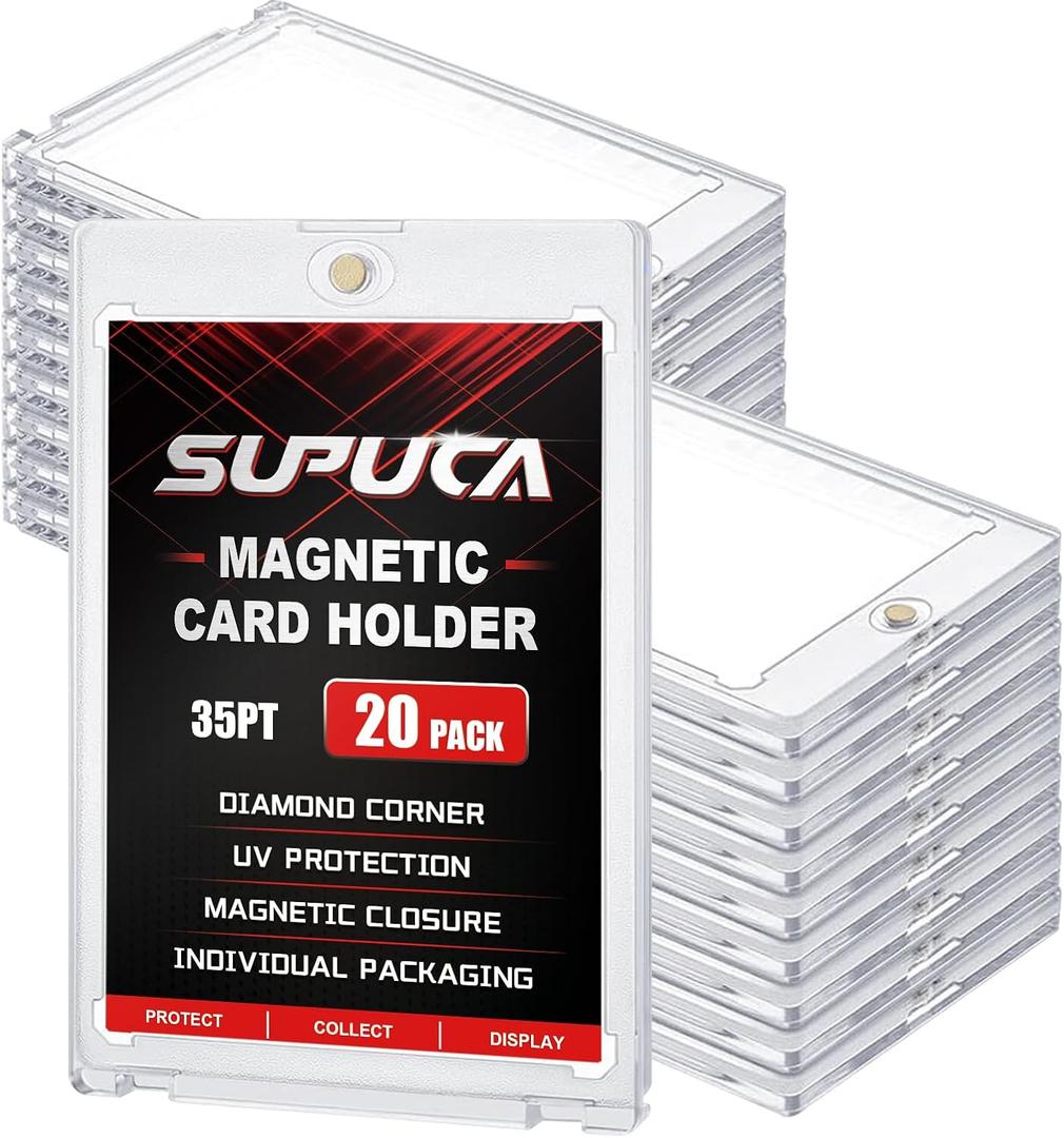 Magnetic Card Holder 20 Pack, 35PT One Touch Card Holder, Trading Card Protectors for Baseball Card Sports Card
