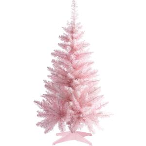 Senjie 3FT Mini Christmas Tree, 160 PVC Branch Tips, Cherry Blossom Pink, Battery Operated