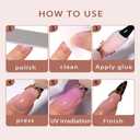 2 x Threelegscat Square Press on Nails Blue French Tip Nails Long Fake Nails Glossy Nails Press Ons for Woman 20pcs