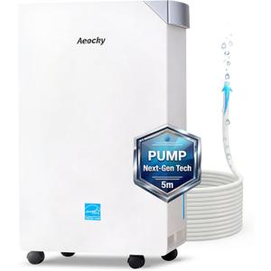 AEOCKY 4500 Sq.Ft Energy Star Most Efficient 2025 Dehumidifier with Pump, Max 80 Pint/Day Smart Compressor Dehumidifier with Drain Hose, Intelligent Humidistat,for Basement,Bedroom,Home,Bathroom