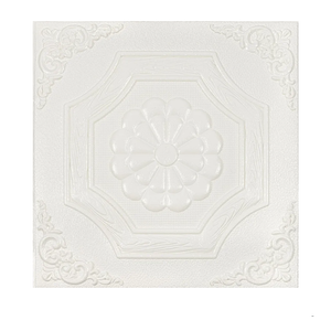 Elffloor Ceiling Tiles Peel and Stick Waterproof 3D Foam Self-Adhesive Flower Ceiling Sticker 13.8 in×13.8 in, Pack of 32, Covering42 sq.ft for roof and Wall