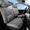 Car Seat Covers, Leather Car Seat Covers, Automotive Seat Covers 2 Front Seats, Fit for Most Cars SUVs Sedans Hatchbacks Crossovers, Super Breathable Waterproof Full Wrapping Edge Seat Covers Gray