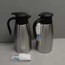 2 PCS 68 OZ Thermal Coffee Carafe, Insulated Stainless Steel Coffee Carafe Double Walled Vacuum Thermal Pot Flask with Brushes Thermos for Keeping Hot Coffee Tea Home and Office (Silver)